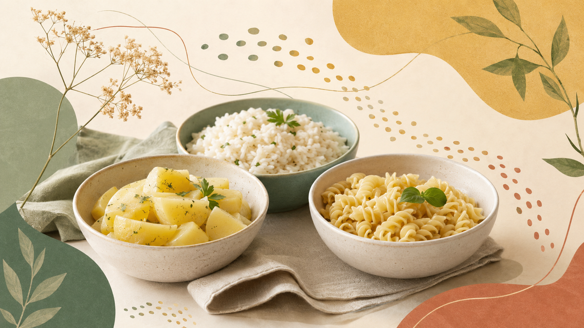Patata, arroz y pasta cocidos y enfriados como fuentes domésticas de almidón resistente